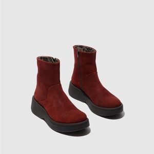 Fly London Oxblood Ankle Boots